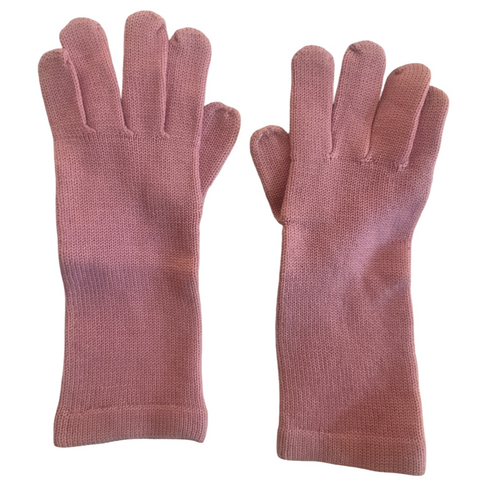 CLAUDE MONTANA Pink Knit Gloves